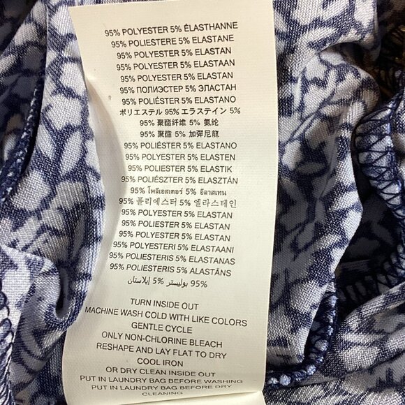 Michael Kors Blue Ditzy Floral Print Wide Leg Sleeveless Jumpsuit Sz L #49M - Picture 13 of 13